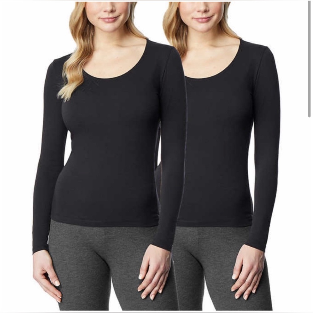 32 Degrees Ladies' Heat Long Sleeve Scoop Neck Tee, 2-Pack/ Size: XL (16-18) NWT
